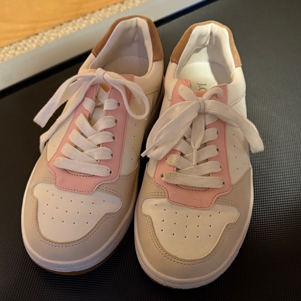 J. Crew Factory Pink and White Sneakers